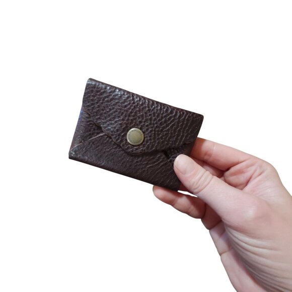 Portland leather Mini Daisy Wallet Coldbrew Brown Pebbled Leather 3.5x2.5 New - Picture 4 of 5